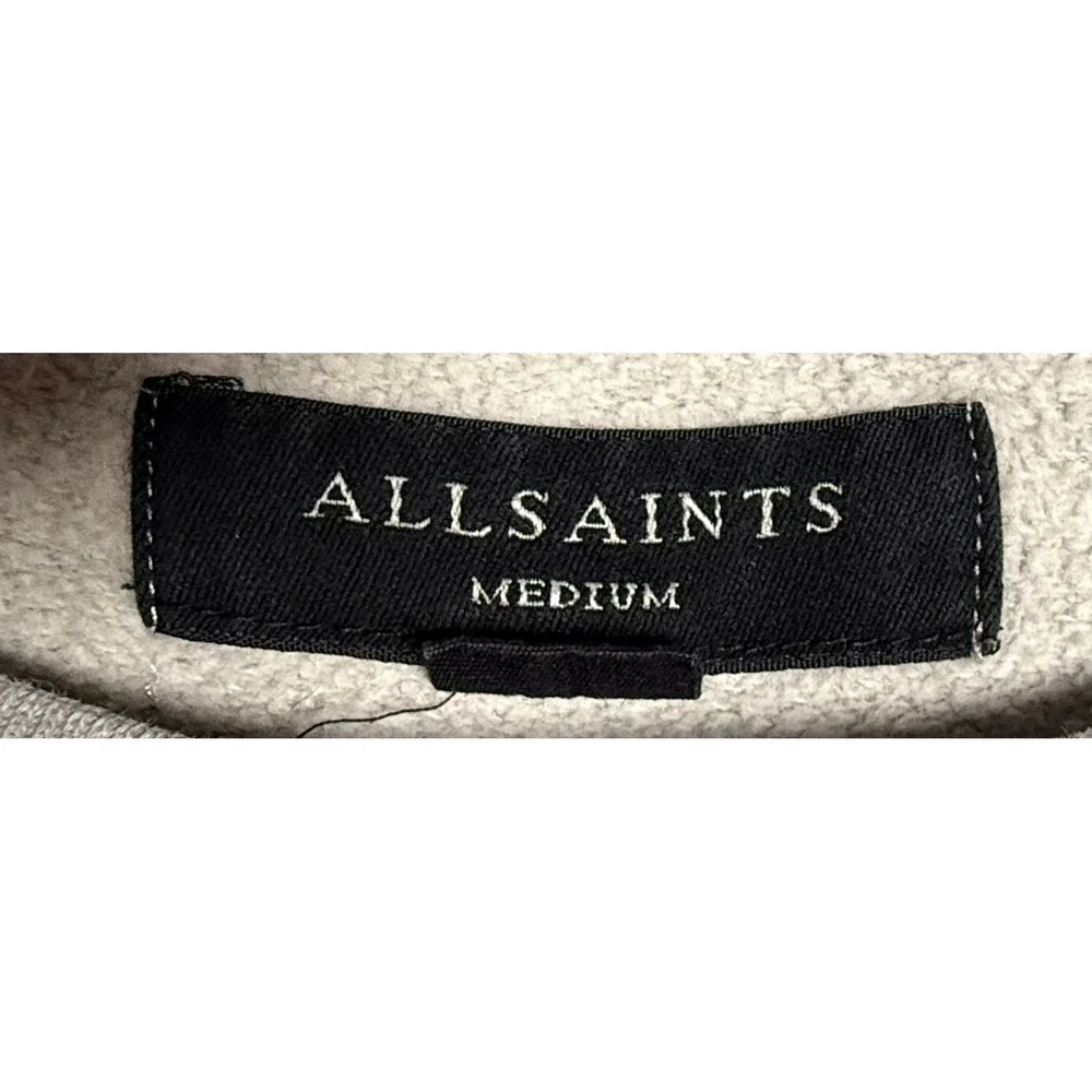 AllSaints Raven Gray Crewneck Sweatshirt Medium